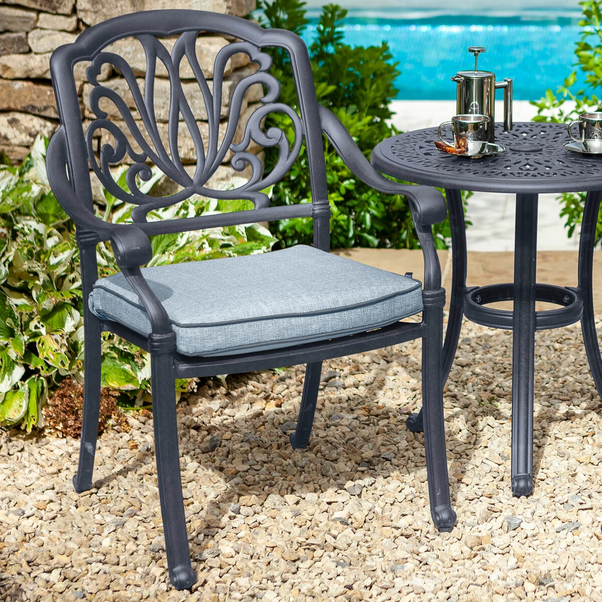 Amalfi Antique Grey Bistro Set 3 Amalfi Antique Grey Bistro Set