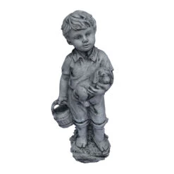 Boy Standing With Puppy Artform Ornament