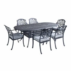 Amalfi Antique Grey 6 Seater Oval Set