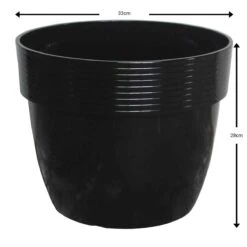 Black Bamboo Rim Planter 33cm