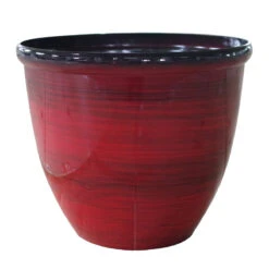 Red Oriental Planter 28cm -Tirlan Farm Life Sales Shop 9110300 frontface 1200Wx1200H