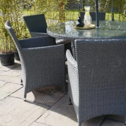Sicily 6 Seater Rattan Set With Parasol -Tirlan Farm Life Sales Shop 9122496 frontface 1200Wx1200H