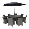 Sicily 8 Seater Rattan Set With Parasol -Tirlan Farm Life Sales Shop 9122497 frontface 1200Wx1200H