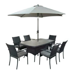 Napa Valley 6 Seater Rattan Set With Parasol -Tirlan Farm Life Sales Shop 9122498 top 1200Wx1200H
