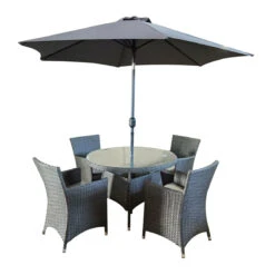 Sicily 4 Seater Rattan Set With Parasol
