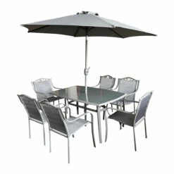 Provence Rectangular 6 Seater With Parasol