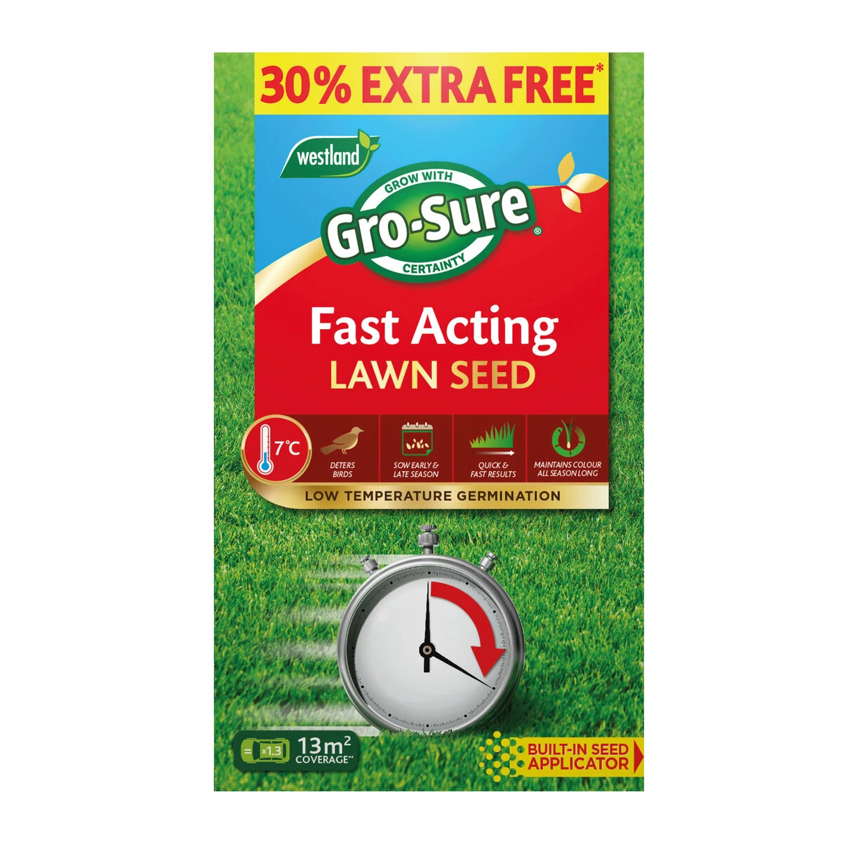 Westland Gro-Sure Fast Acting Lawn Seed 13sqm 3 Westland Gro-Sure Fast Acting Lawn Seed 13sqm