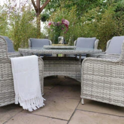 Wroxham 6-Seater Dining Furniture Set With Lazy Susan -Tirlan Farm Life Sales Shop 9124792 frontface 1200Wx1200H