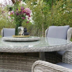 Wroxham 6-Seater Dining Furniture Set With Lazy Susan -Tirlan Farm Life Sales Shop 9124792 leftoffront 1200Wx1200H