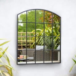 Industrial Arch Mirror Black