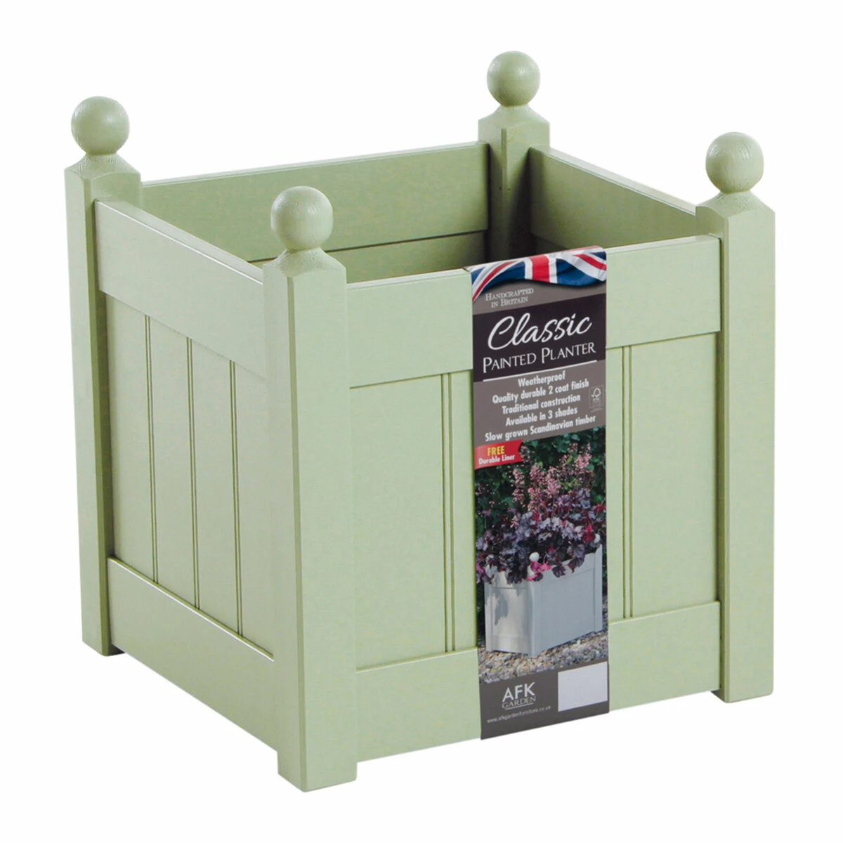 Classic Painted Heritage Sage Planter 3 Classic Painted Heritage Sage Planter