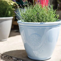 Eden Emblem Planter Blue